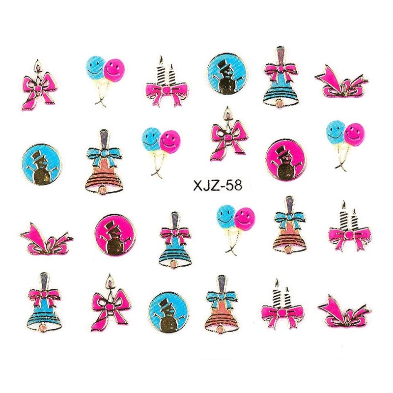 Set 3 x Sticker 3D Unghii Luxorise, Christmas Bells Xjz-58