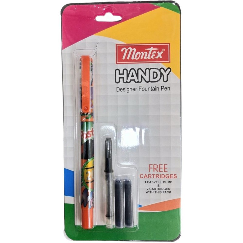 Set 3 x Stilou Scolar cu Cartuse sau Umplere Convertor, Penita din Otel Inoxidabil Ranforsat, Handy