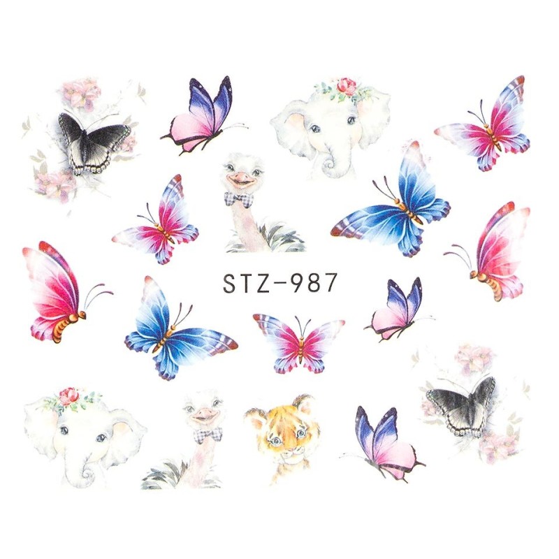Set 3 x Tatuaj Unghii Luxorise Butterfly Bliss, Stz-987