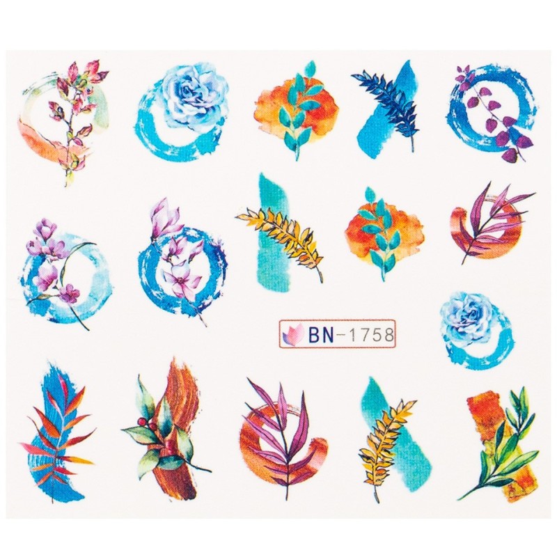 Set 3 x Tatuaj Unghii Luxorise Flower Rainbow, Bn-1758