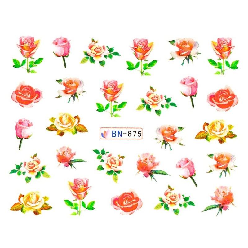 Set 3 x Tatuaj Unghii Luxorise Flower Rose, Bn-875