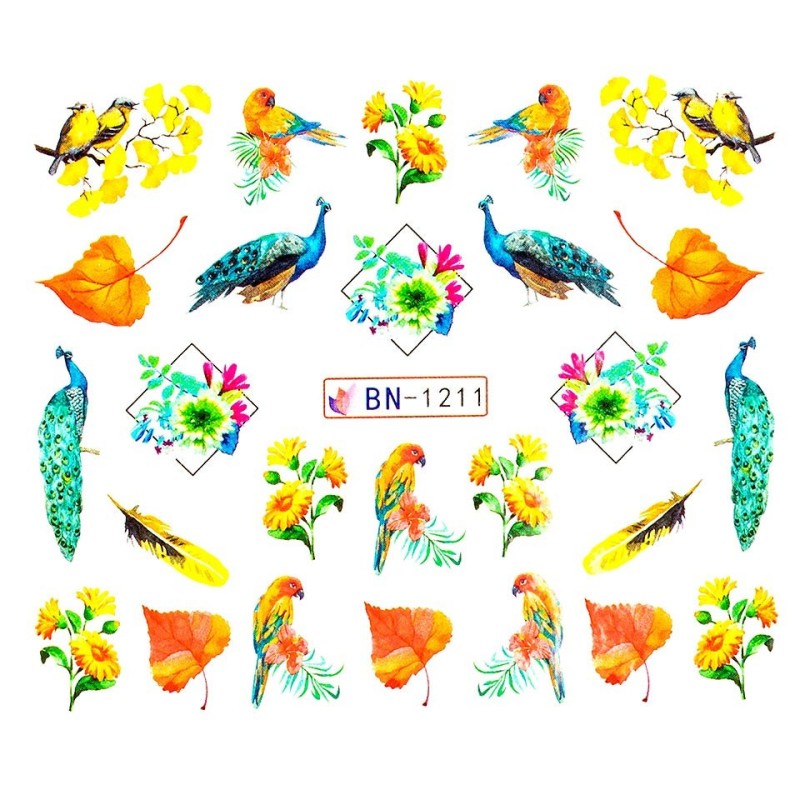 Set 3 x Tatuaj Unghii Luxorise Peacock Fame, Bn-1211