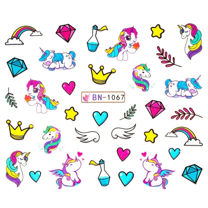 Set 3 x Tatuaj Unghii Luxorise Unicorn Art, Bn-1067