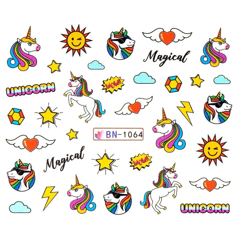 Set 3 x Tatuaj Unghii Luxorise Unicorn Magic, Bn-1064
