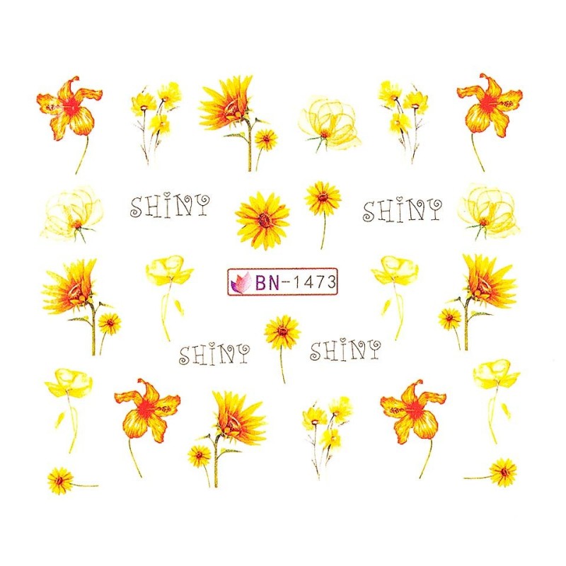 Set 3 x Tatuaj Unghii Luxorise, Yellow Flirt Bn-1473