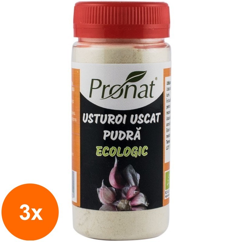 Set 3 x Usturoi Bio Uscat Pudra, 60 g