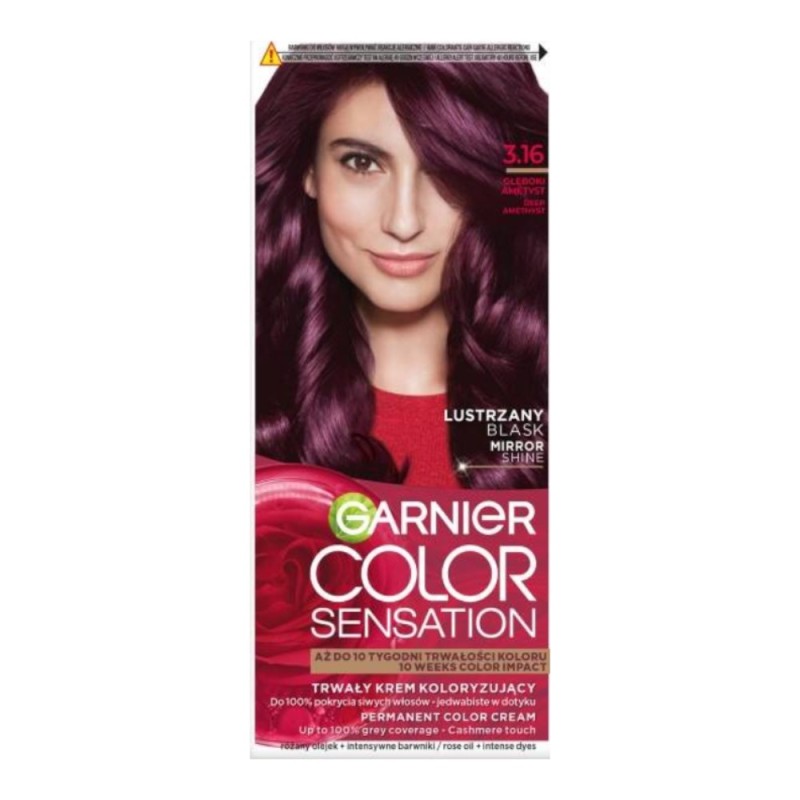 Set 3 x Vopsea de Par Permanenta cu Amoniac Garnier Color Sensation 3.16 Ametist Profund, 110 ml