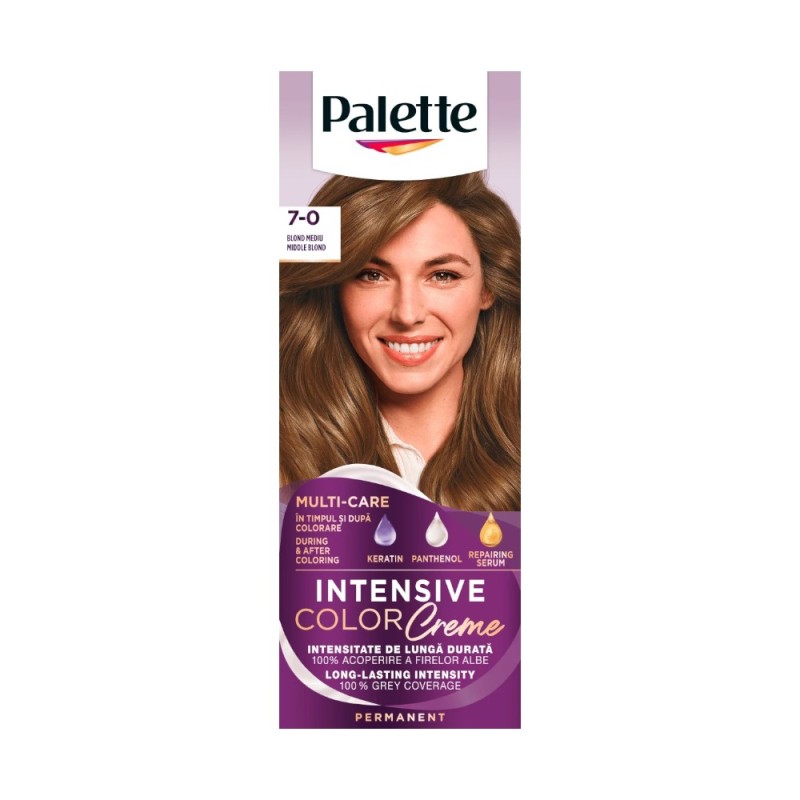 Set 3 x Vopsea de Par Permanenta Palette Intensive Color Creme N6 Blond Mediu, 110 ml