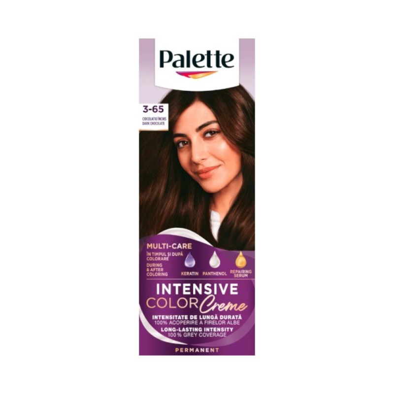 Set 3 x Vopsea de Par Permanenta Palette Intensive Color Creme W2 Ciocolatiu Inchis, 110 ml