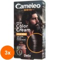 Set 3 x Vopsea pentru Par, Barba, Mustata Barbati Cameleo, 1 Black, 30 ml