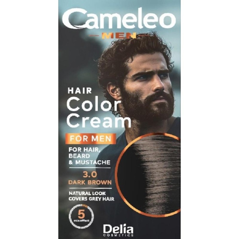 Set 3 x Vopsea pentru Par, Barba, Mustata Barbati Cameleo, 3 Dark Brown, 30 ml