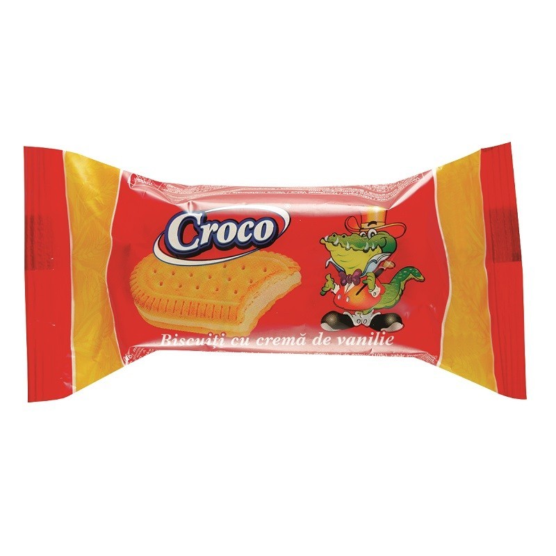 Set 30 x Biscuiti cu Crema de Vanilie Croco, 32 g