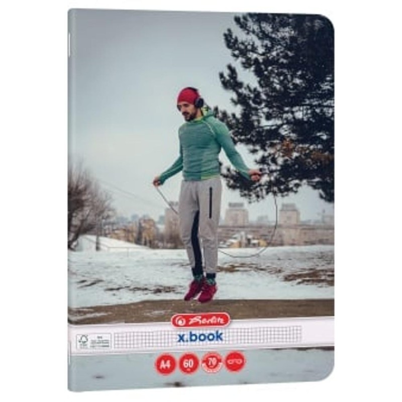 Set 30 x Caiet A4 Matematica, 60 File, Hartie 70g/mp Colturi Rotunjite, Motiv Sports, Herlitz