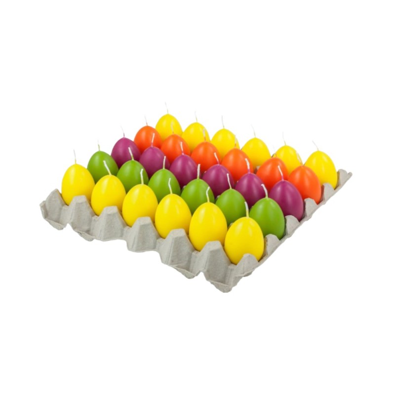 Set 30 x Lumanare in Forma de Ou, Culori Asortate