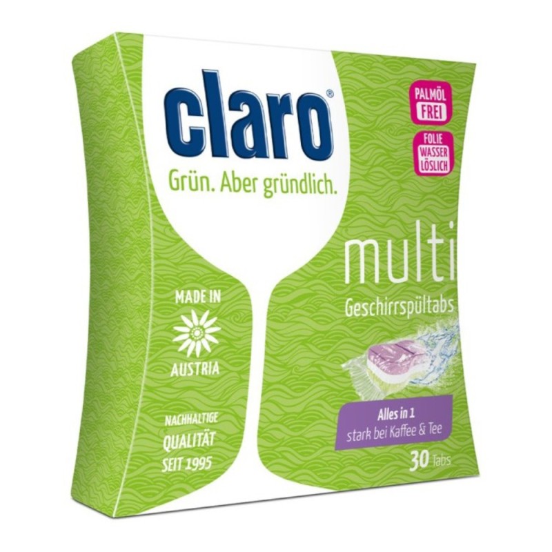 Set 30 x Tablete Ecologice pentru Masina de Spalat Vase 3 in1 Claro Multi, 600 g