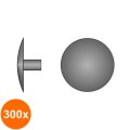 Set 300 x Capacele Plastic R12 Mm Picior Cilindric Plastic Colorat-Ral 9005-Negru Intens