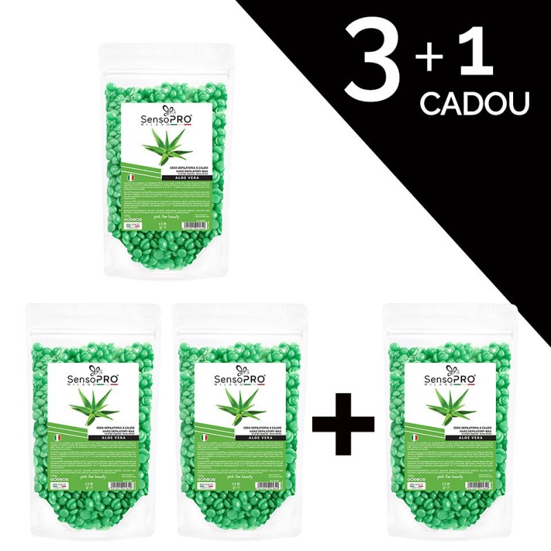 Set 3+1 Gratuit Ceara Epilat Elastica Granule, SensoPRO Milano Aloe Vera, 100 g