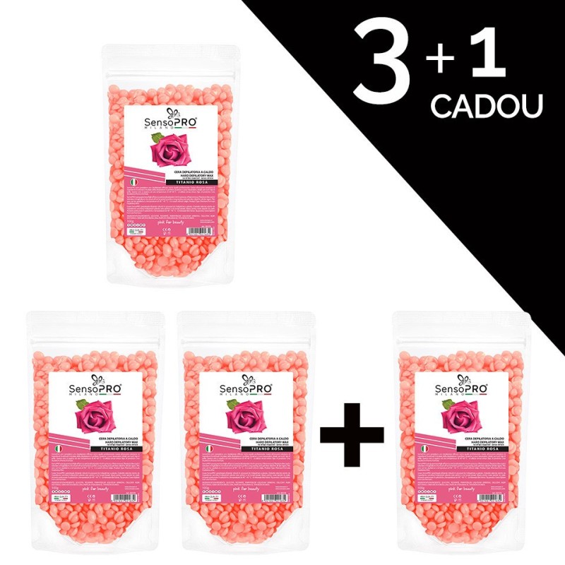 Set 3+1 Gratuit Ceara Epilat Elastica Granule, SensoPRO Milano Titanio Rosa, 100 g