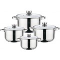 Set 4 Cratite din Inox cu Capace, Grunberg