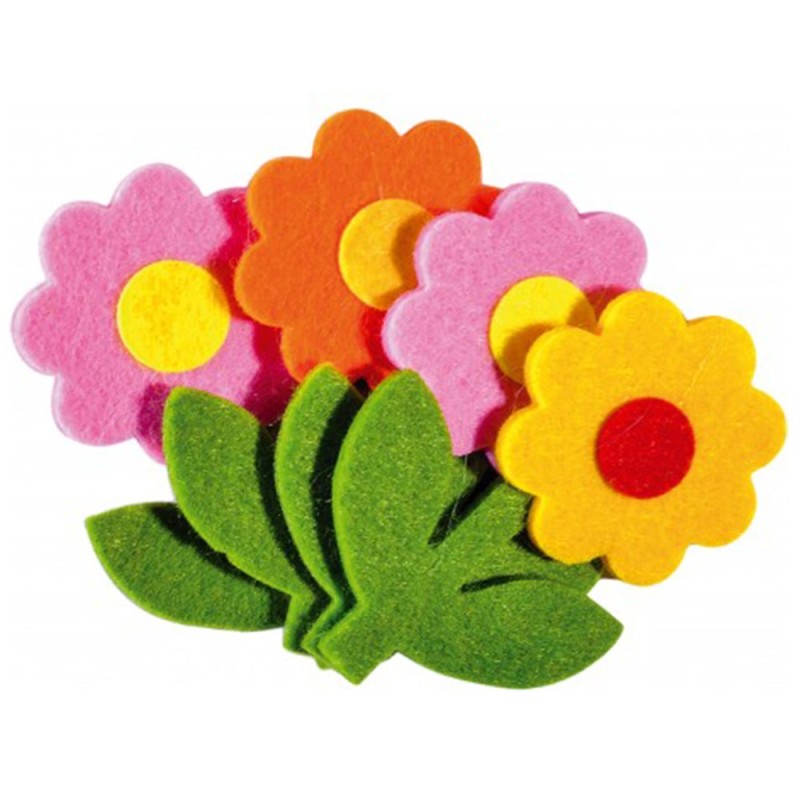 Set 4 Flori din Fetru, Mix Culori, Statovac