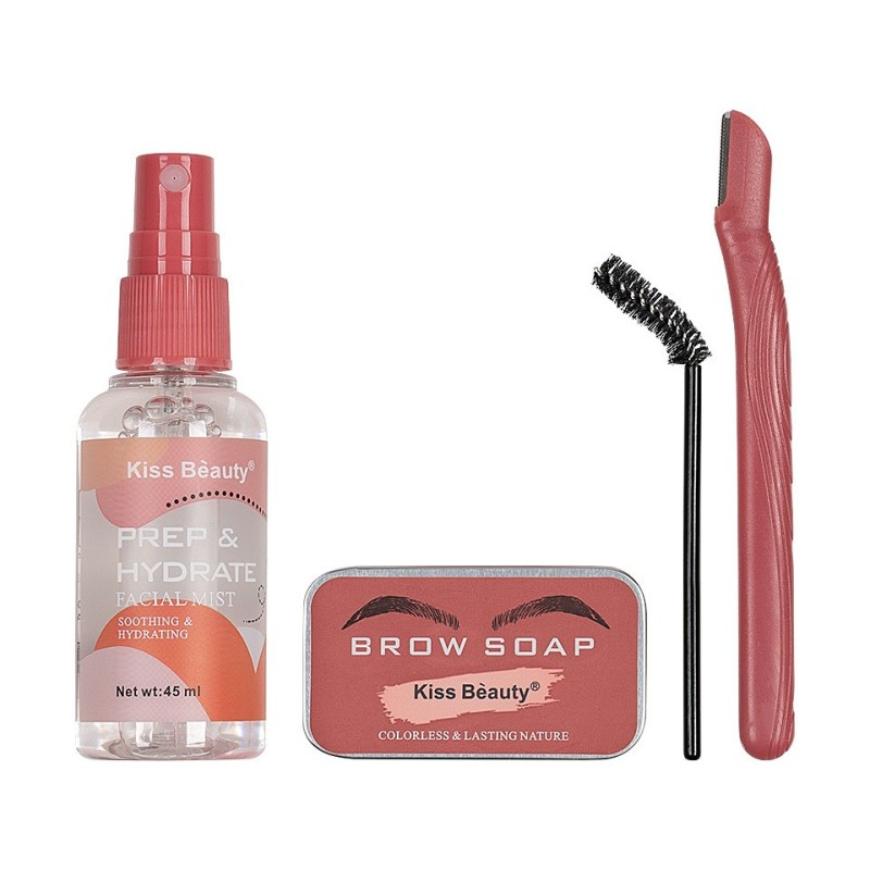 Set 4 In 1 Mist Facial si Sapun Sprancene si Perie si Trimmer Kiss Beauty