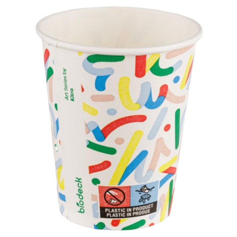 Set 4 x 12 Pahare din Carton PE, 240 ml, Multicolore Artwork