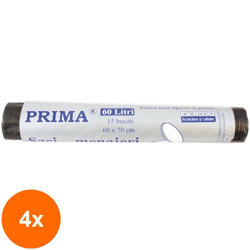 Set 4 x 15 Saci Menaj Negri, Prima, 60 Litri