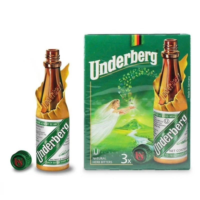 Set 4 x 3 Bitter Underberg, la Cutie de Carton, 44% Alcool, 20 ml