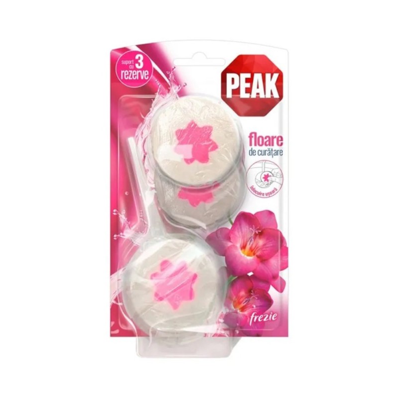 Set 4 x 3 Odorizante Peak WC Floare de Curatare, Frezie, 45 g