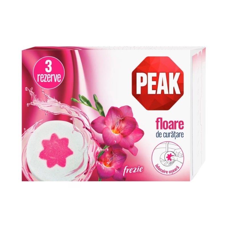 Set 4 x 3 Rezerve Peak WC Floare de Curatare, Frezie, 45 g