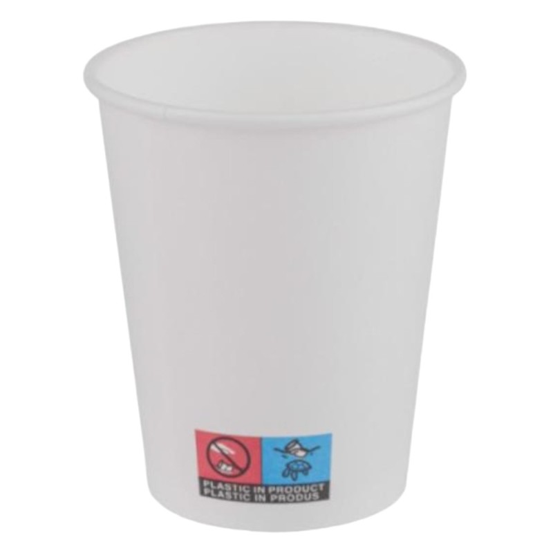 Set 4 x 50 Pahare din Carton PE, 120 ml, Albe