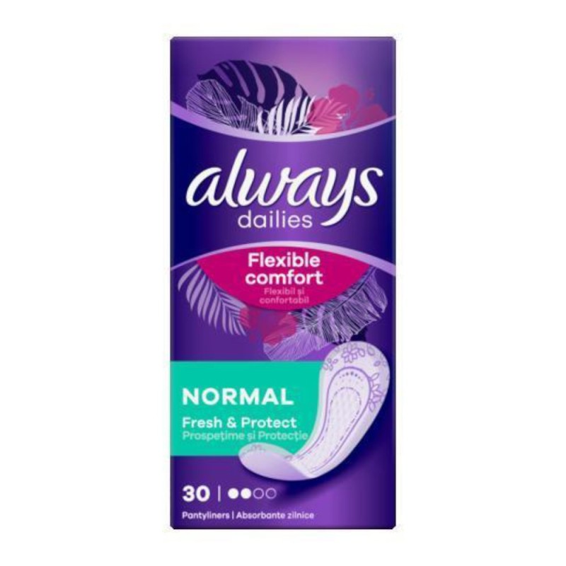 Set 4 x Absorbante Always Dailies Flexible Comfort Fresh, Normal, 30 Bucati