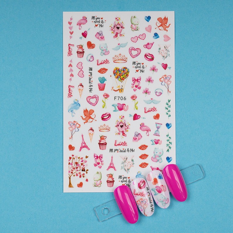 Set 4 x Abtibild Unghii SensoPRO Milano Absolute Love, Model F706