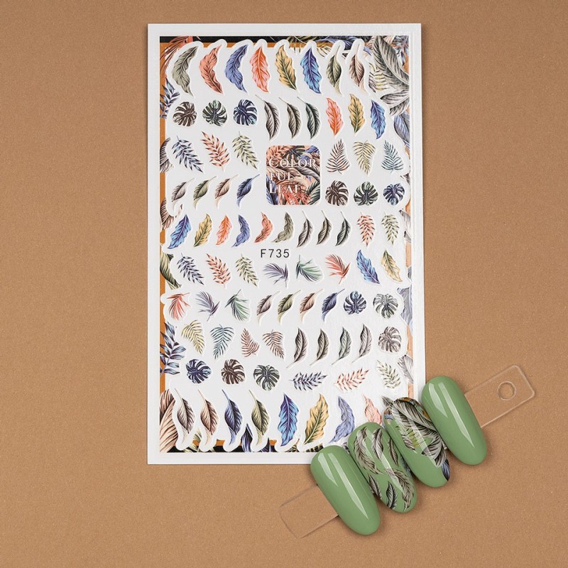 Set 4 x Abtibild Unghii SensoPRO Milano Best Leaves, Model F735