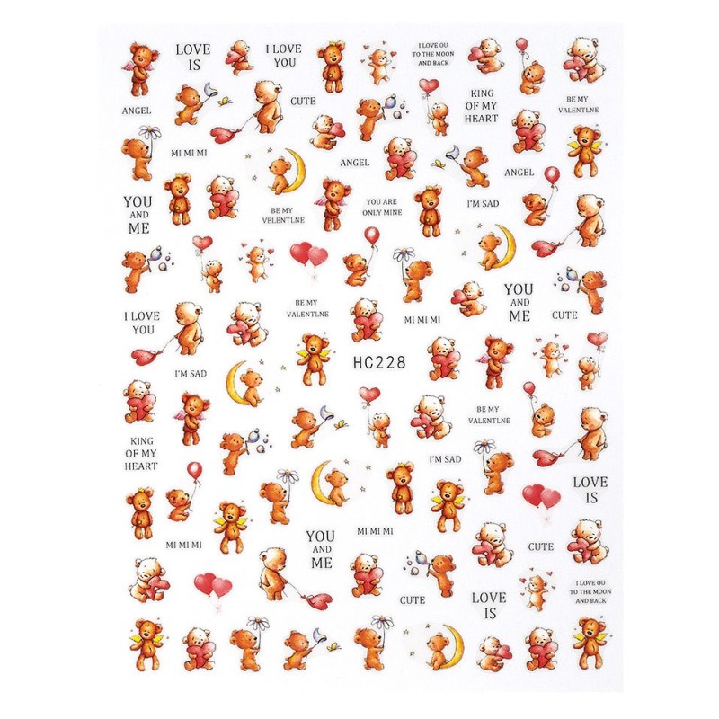 Set 4 x Abtibild Unghii SensoPRO Milano Cartoon Love, Model Hc228