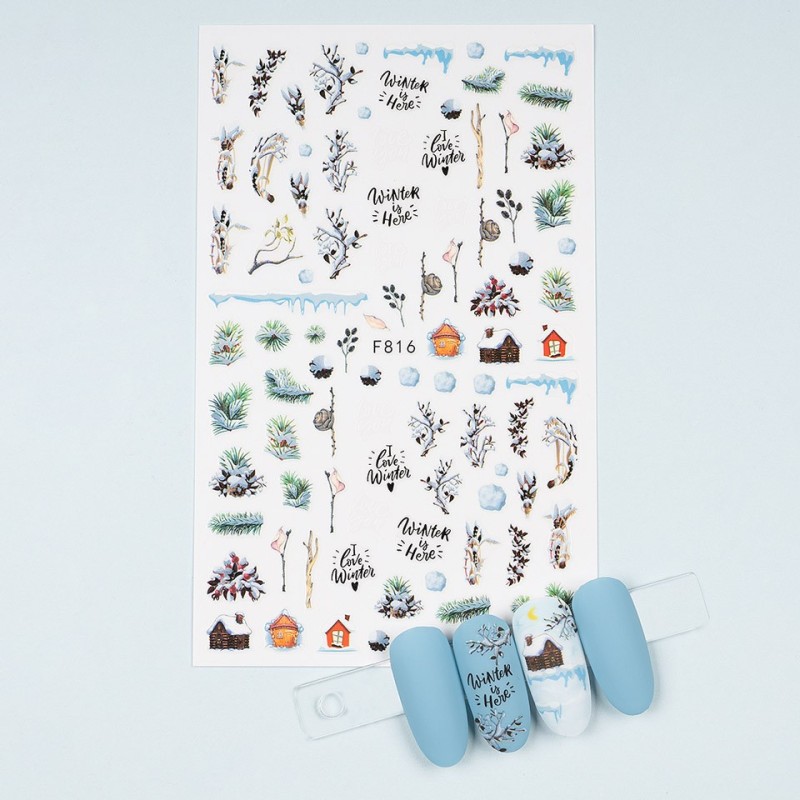 Set 4 x Abtibild Unghii SensoPRO Milano Celestial Winter, Model F816