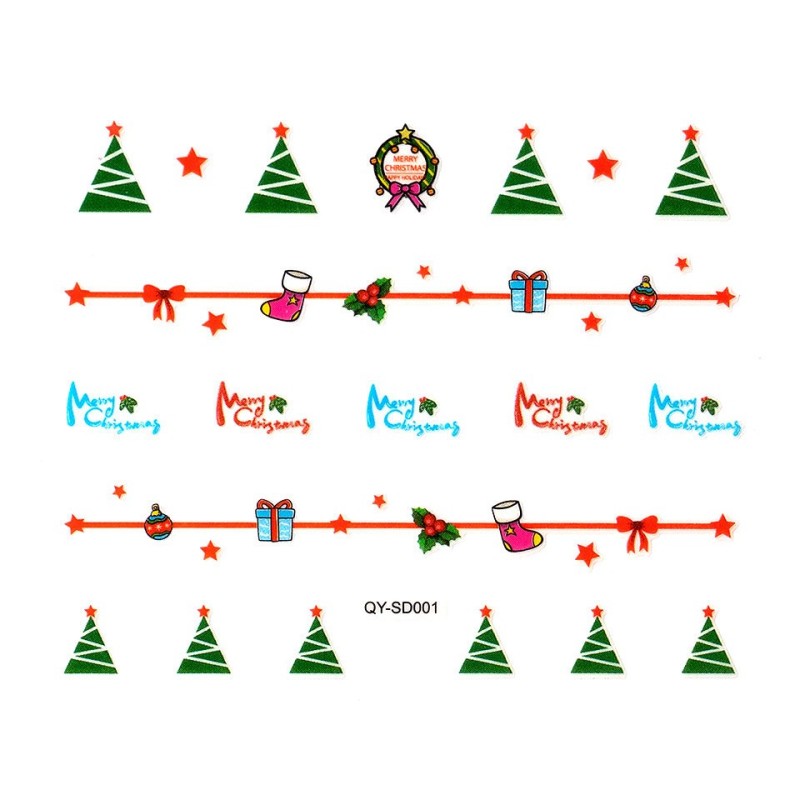 Set 4 x Abtibild Unghii SensoPRO Milano Christmas Wonderland Edition, Qy-Sd001