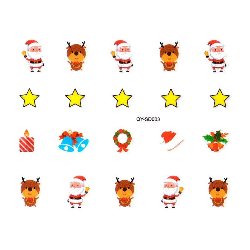 Set 4 x Abtibild Unghii SensoPRO Milano Christmas Wonderland Edition, Qy-Sd003