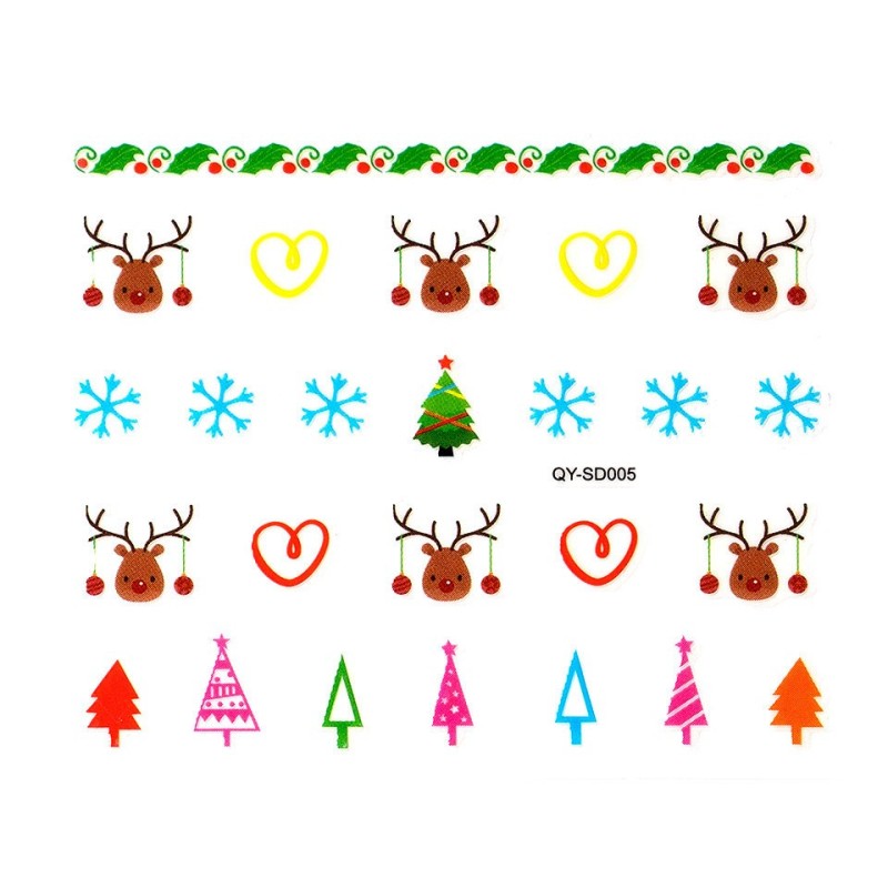 Set 4 x Abtibild Unghii SensoPRO Milano Christmas Wonderland Edition, Qy-Sd005