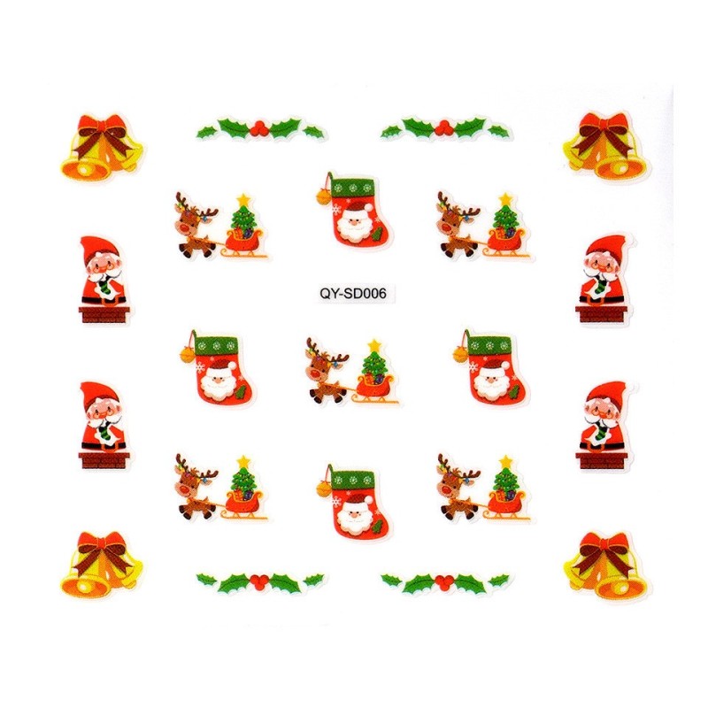 Set 4 x Abtibild Unghii SensoPRO Milano Christmas Wonderland Edition, Qy-Sd006
