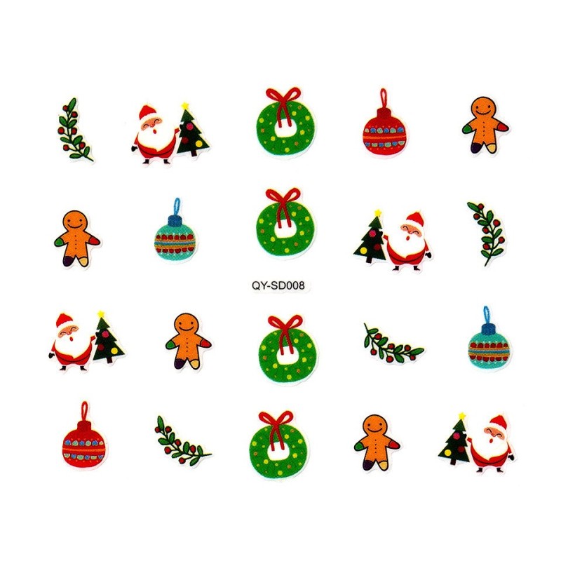 Set 4 x Abtibild Unghii SensoPRO Milano Christmas Wonderland Edition, Qy-Sd008