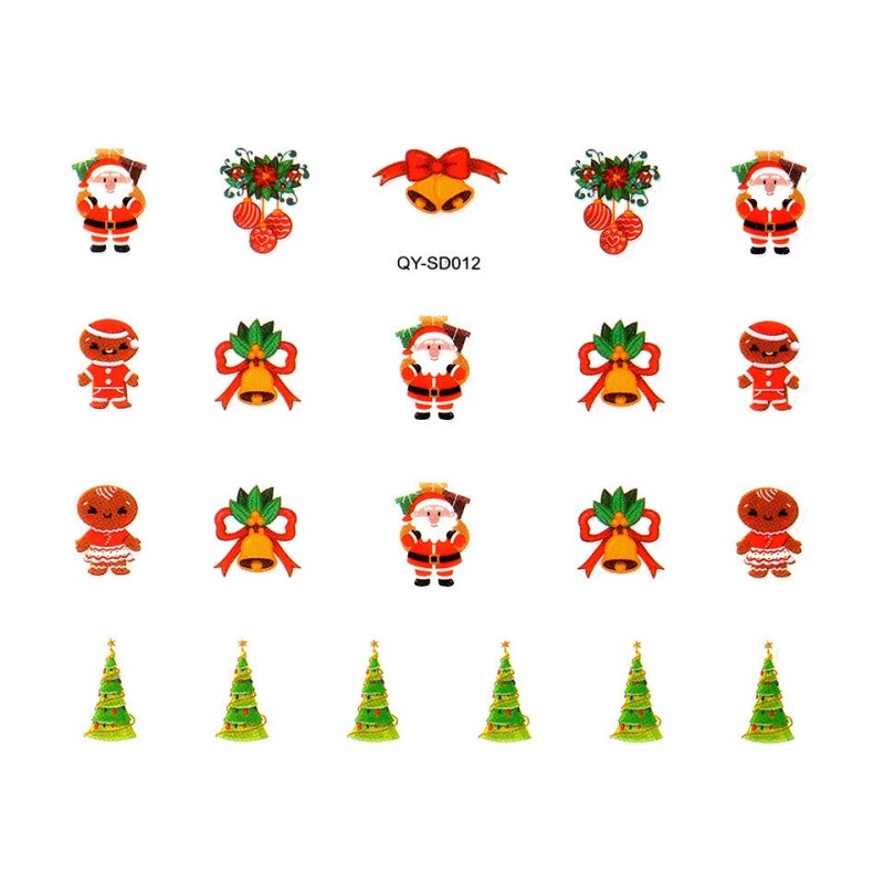 Set 4 x Abtibild Unghii SensoPRO Milano Christmas Wonderland Edition, Qy-Sd012