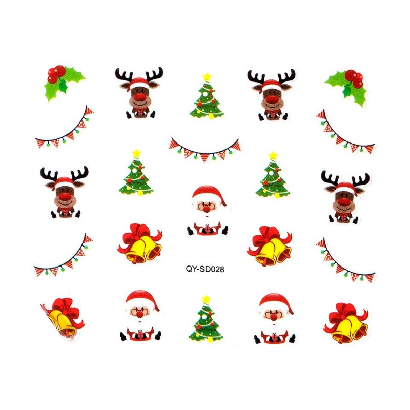 Set 4 x Abtibild Unghii SensoPRO Milano Christmas Wonderland Edition, Qy-Sd028