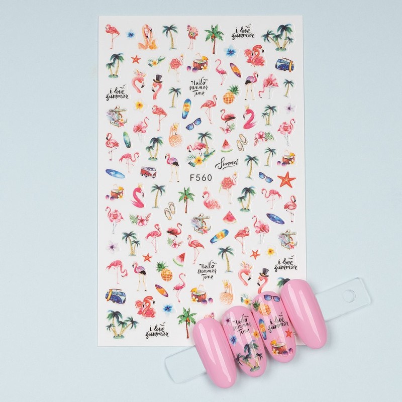 Set 4 x Abtibild Unghii SensoPRO Milano, Flamingo Dance F560