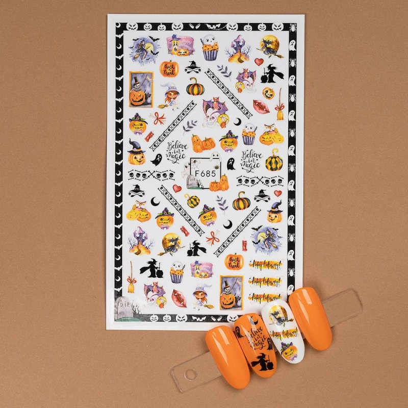 Set 4 x Abtibild Unghii SensoPRO Milano Halloween Fantasy, Model F685