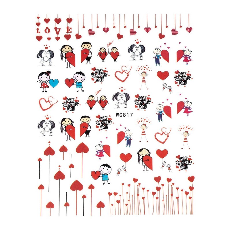 Set 4 x Abtibild Unghii SensoPRO Milano Love Blend, Model Wg817