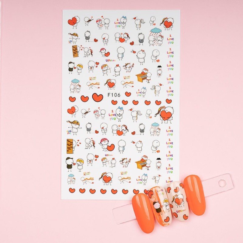 Set 4 x Abtibild Unghii SensoPRO Milano Love Embrace, Model F106