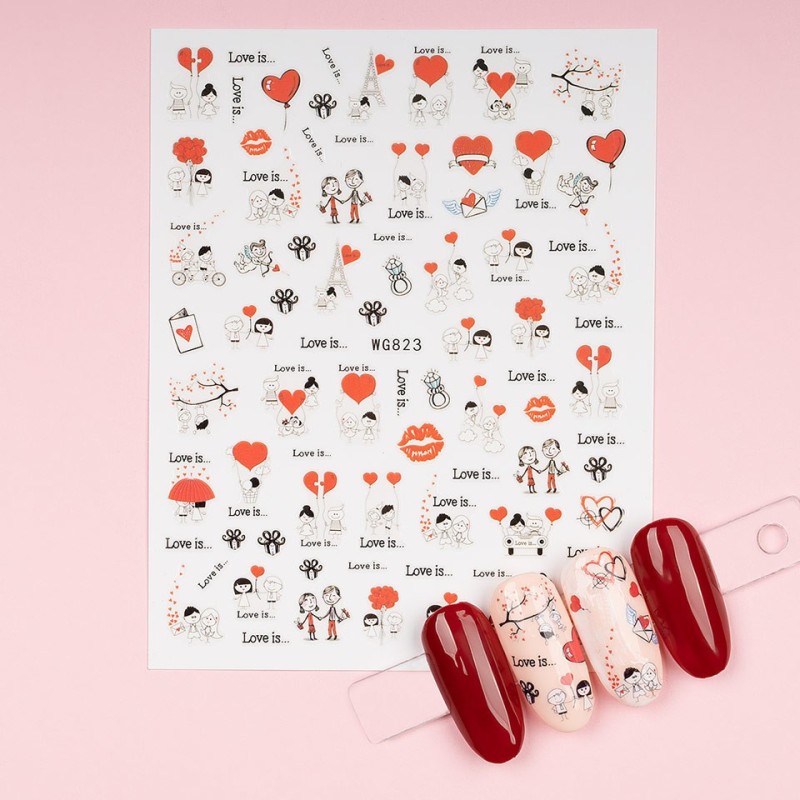 Set 4 x Abtibild Unghii SensoPRO Milano Love Tease, Model Wg823