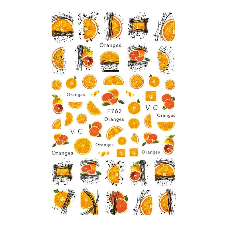 Set 4 x Abtibild Unghii SensoPRO Milano Orange Ice Cream, Model F762