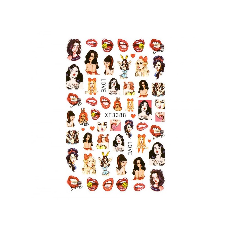 Set 4 x Abtibild Unghii SensoPRO Milano Retro Love, Model Xf3388